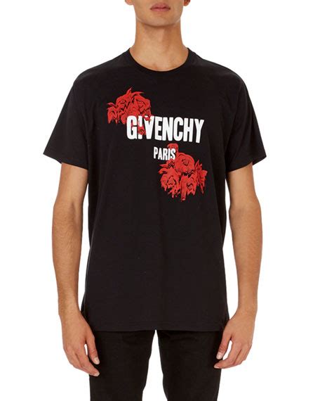 givenchy logo-and-rose graphic t-shirt|givenchy graphic shirts.